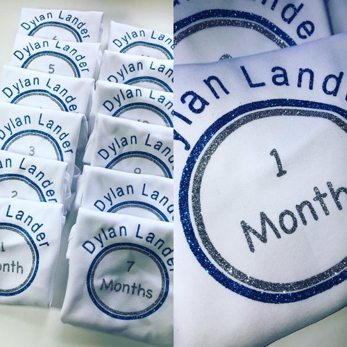Personalised Glitter Milestone Vest Sets image 1