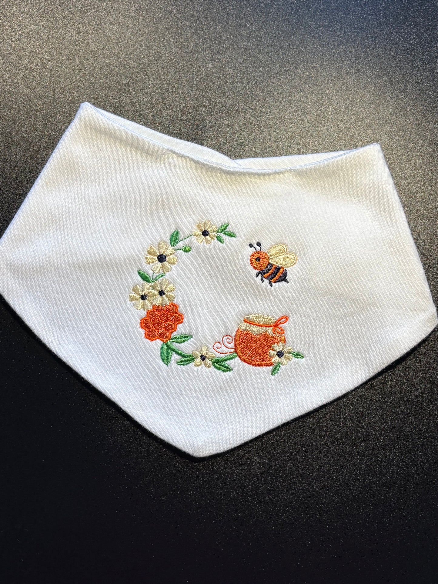 Embroidered Bee Bandana Bib