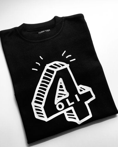 Funky birthday t-shirt for toddlers and kids, custom design by Funki Kids