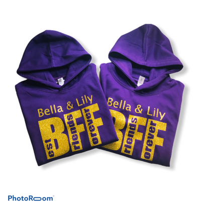 Kids Matching Best Friends Forever Hoodies/ Childrens Best School Friend Hoodie image 0