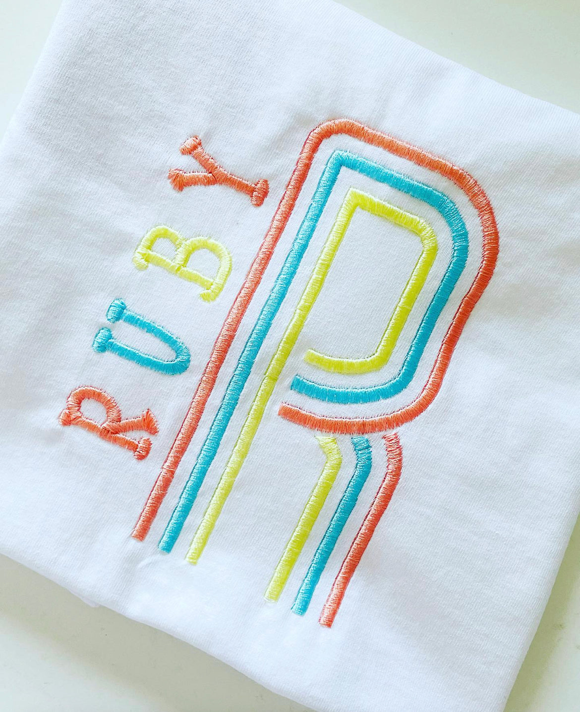 Personalised Embroidered Initial And Name Kids T-Shirt | Customised Clothing | U image 0