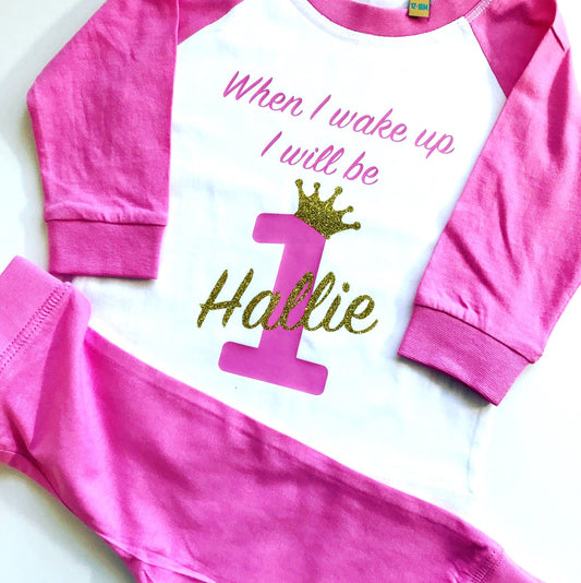 Girls When I Wake Up I Will Be Personalised Birthday Pyjamas image 0