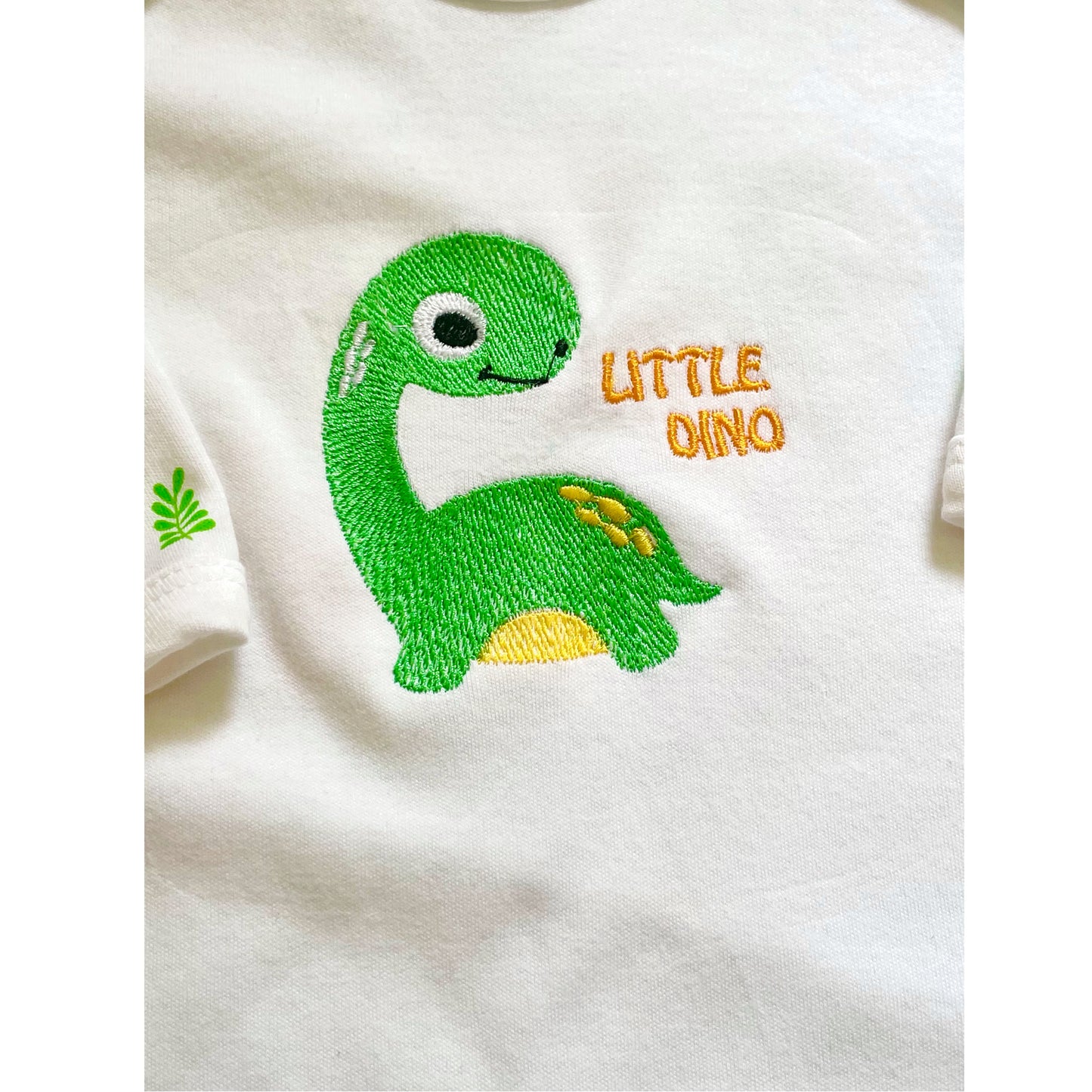 Little Dino Embroidered Baby Romper image 1