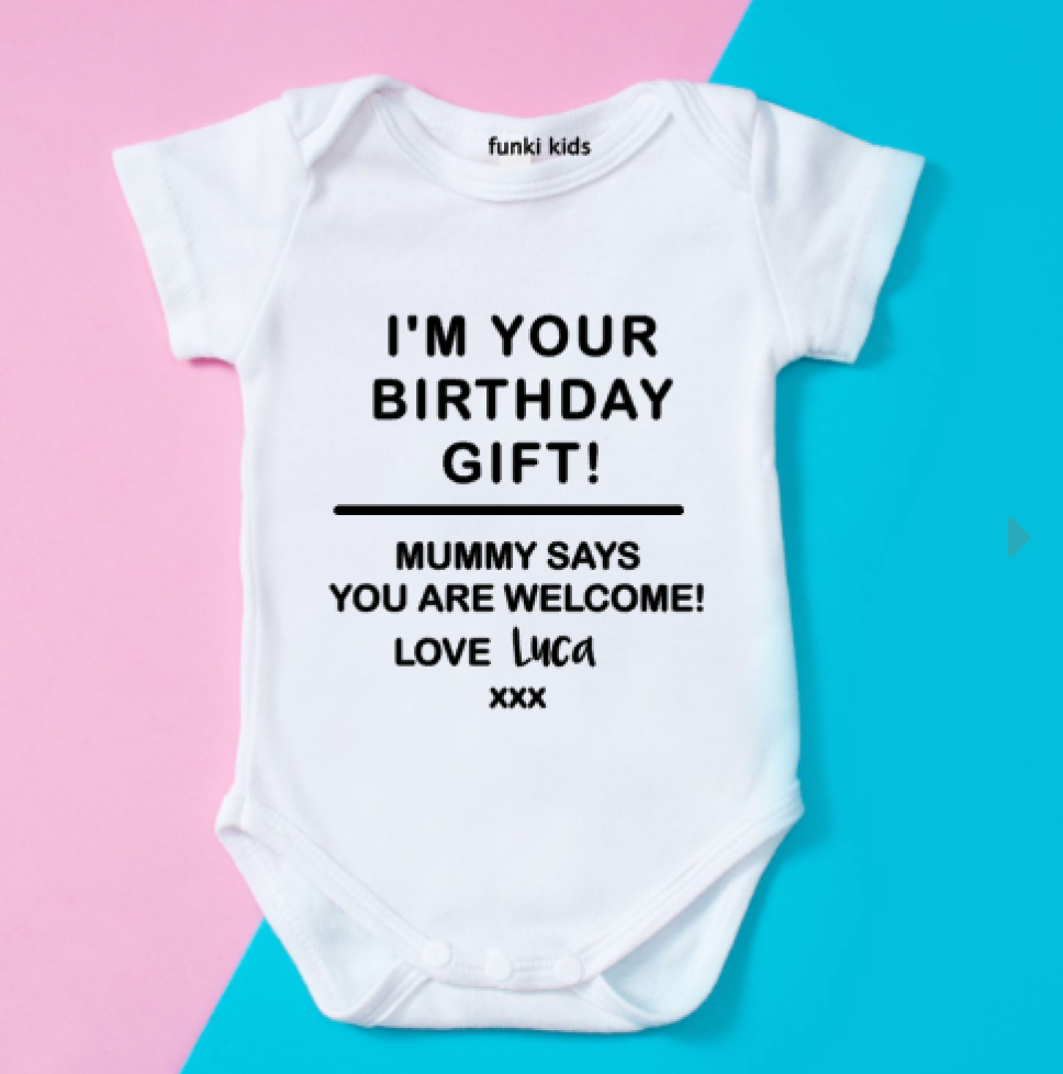 Daddy's Birthday Baby Grow | First Birthday As A Dad  Gift | image 0