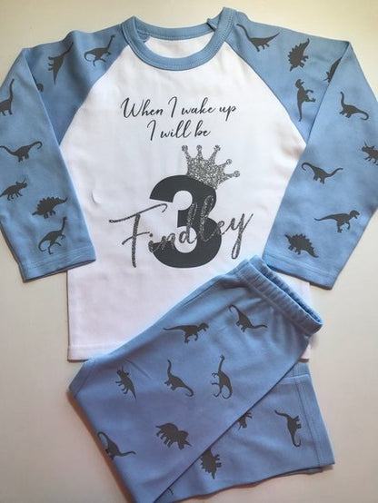 Personalised Dinosaur Birthday Pyjamas image 0