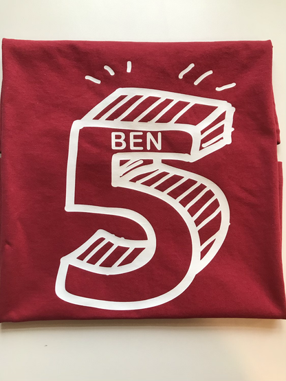 Soft cotton personalised birthday tee for children’s party outfit