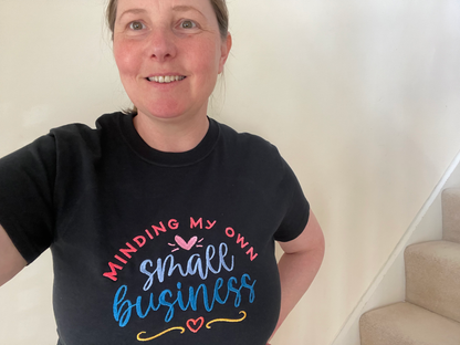 Minding My Own Small Business Embroidered T-Shirt image 1