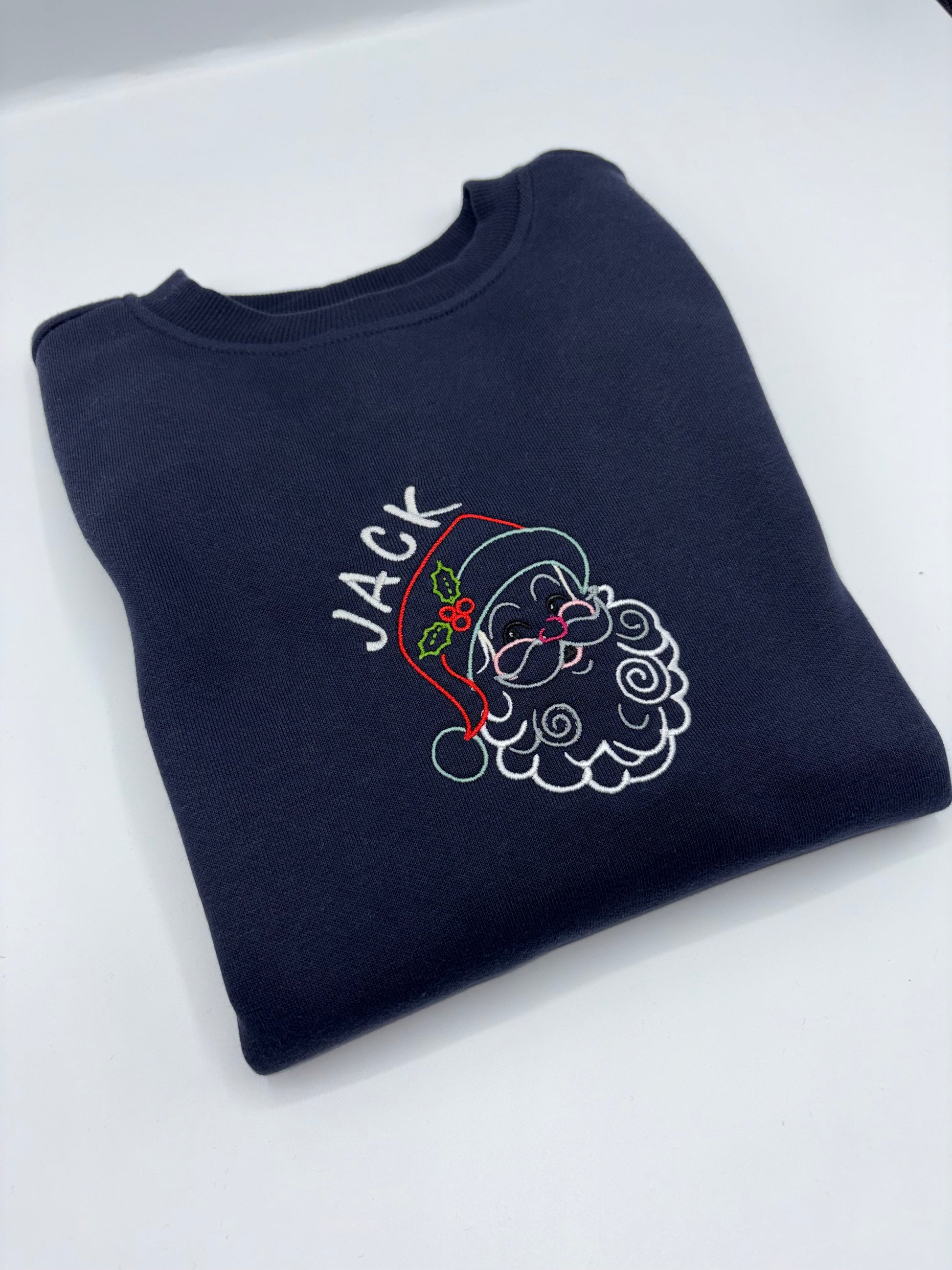 Santa Embroidered Sweater with optional personalisation image 1