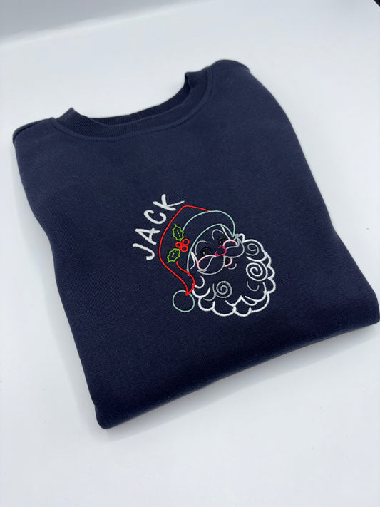 Santa Embroidered Sweater with optional personalisation image 1