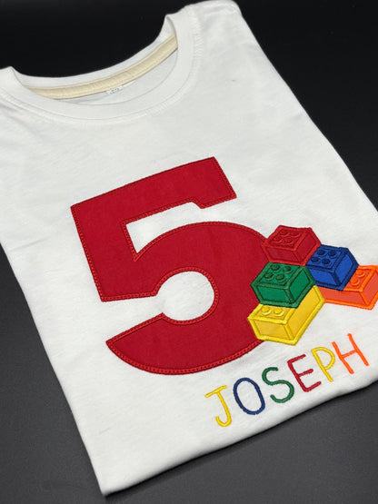 Building Block Personalised Birthday T-Shirt image 0