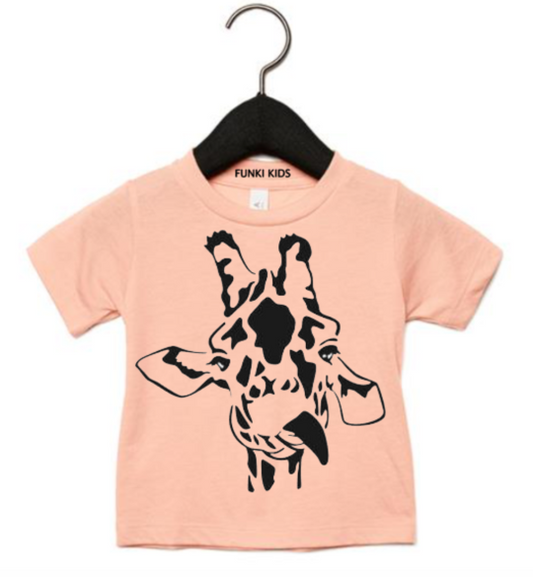 Giraffe t shirt | kids animal top | unisex kids tee | soft cotton tops | clothin image 0