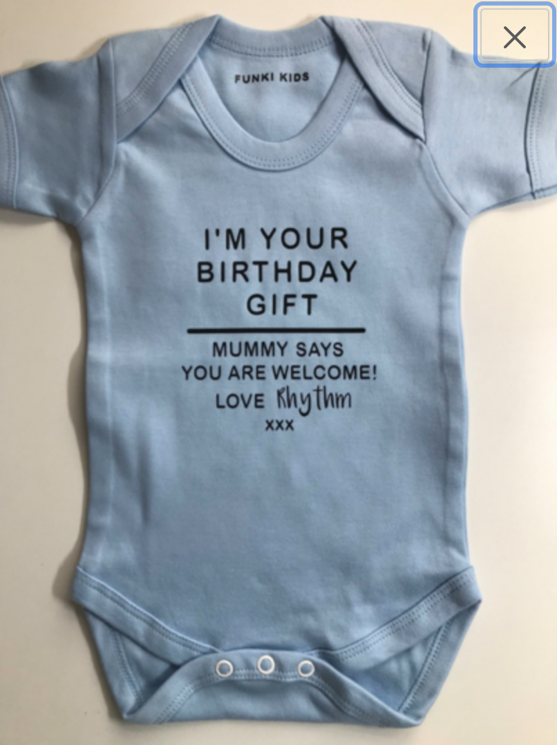 Daddy's Birthday Baby Grow | First Birthday As A Dad  Gift | image 1