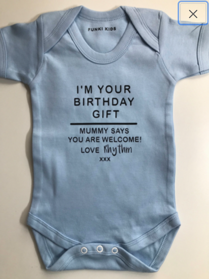 Daddy's Birthday Baby Grow | First Birthday As A Dad  Gift | image 1
