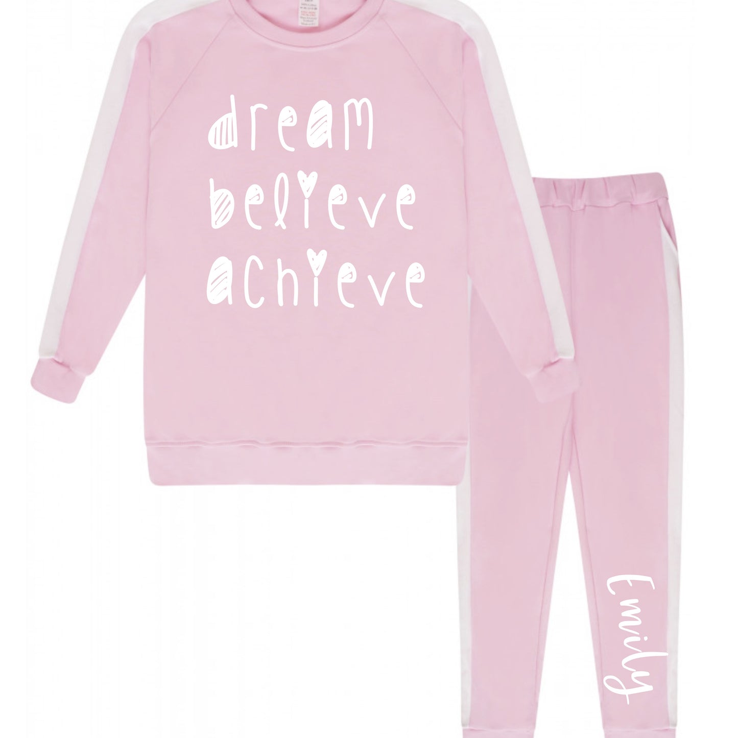 Dream, Believe, Achieve Girls Personalised Tracksuit image 0
