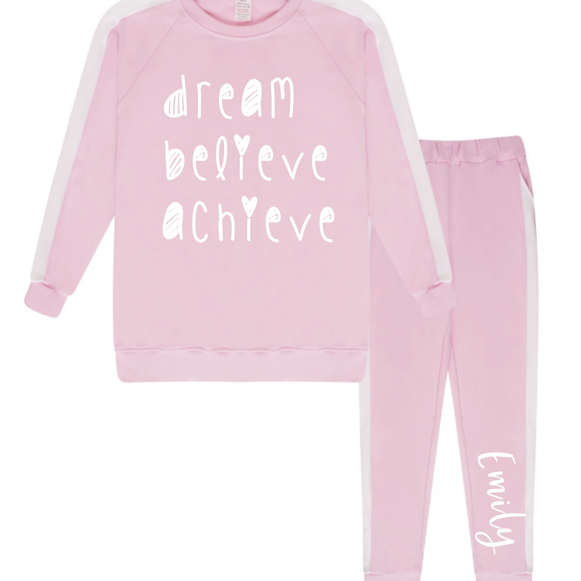 Dream, Believe, Achieve Girls Personalised Tracksuit image 0