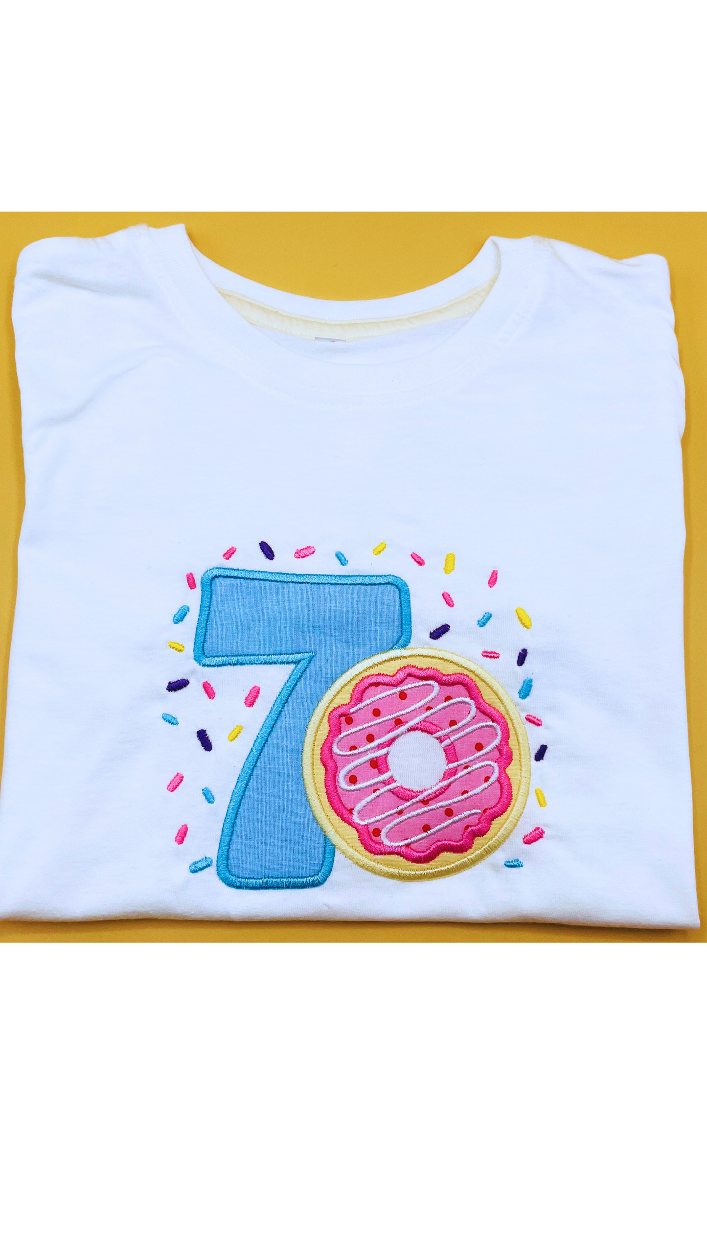 Personalised Doughnut and Sprinkles Birthday T-Shirt image 1