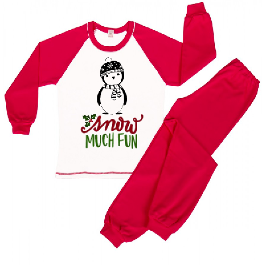 Snow Much Fun Penguin Christmas Pyjamas image 0