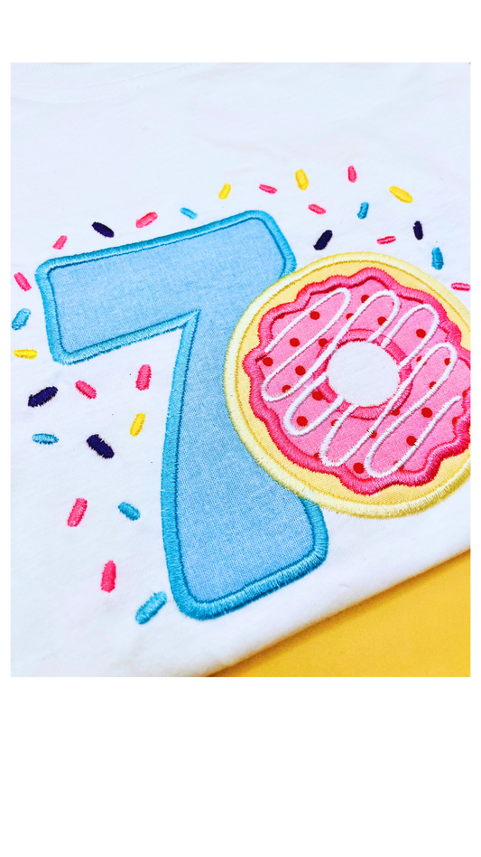 Personalised Doughnut and Sprinkles Birthday T-Shirt image 0