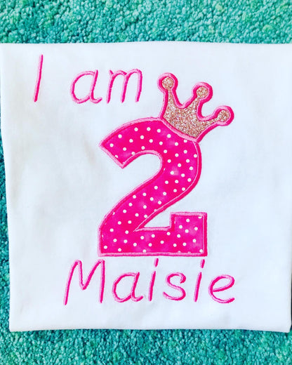 Personalised Applique Birthday Number T-Shirt image 0