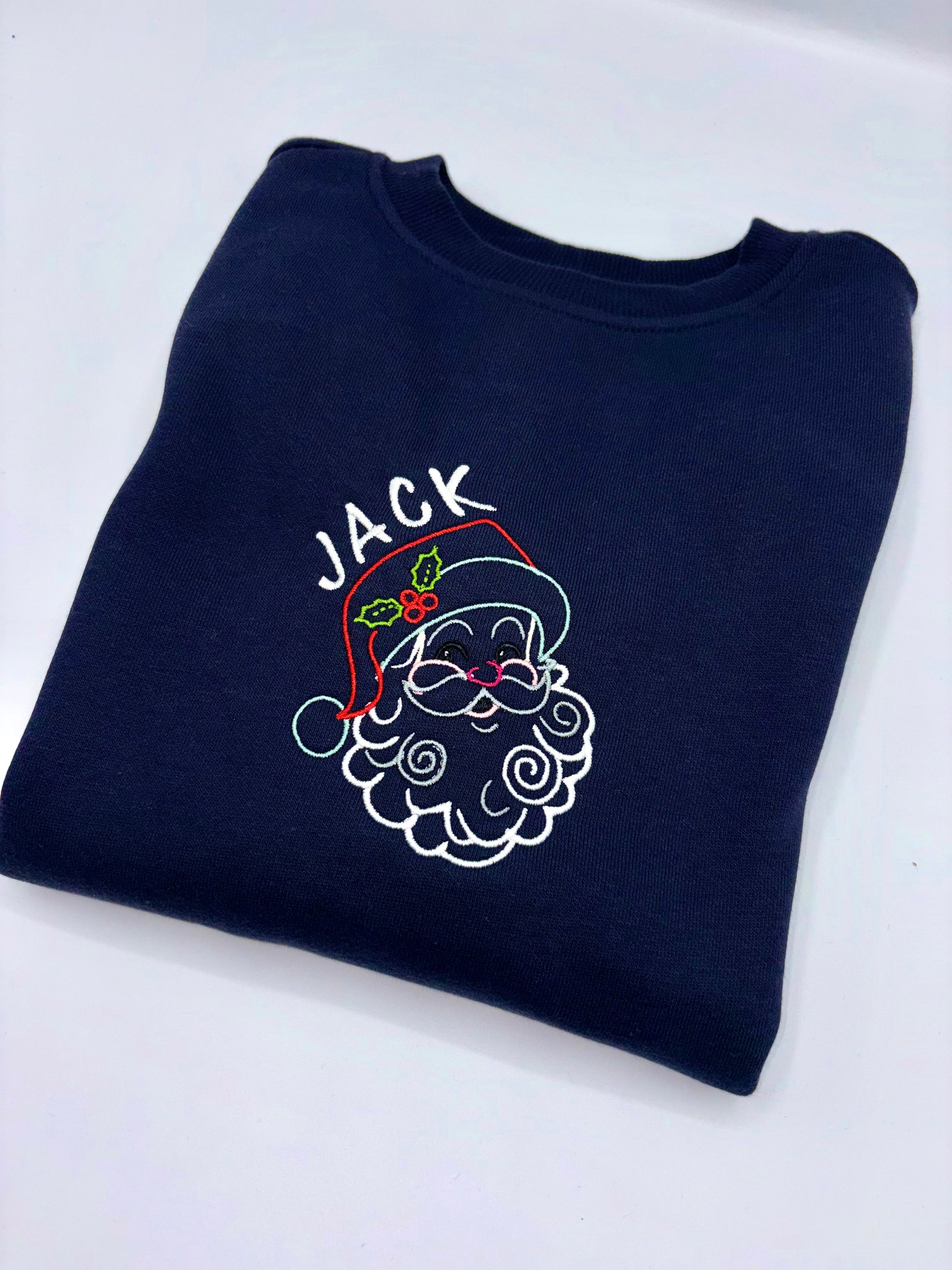 Santa Embroidered Sweater with optional personalisation image 0