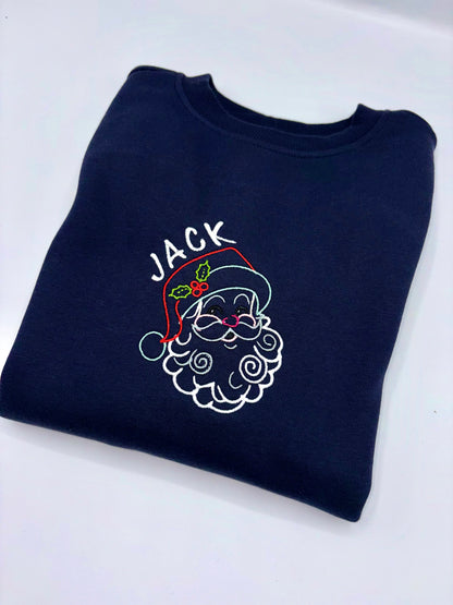 Santa Embroidered Sweater with optional personalisation image 0