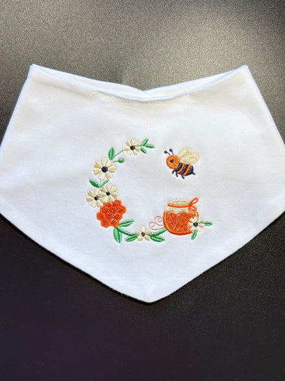 Embroidered Bee Bandana Bib