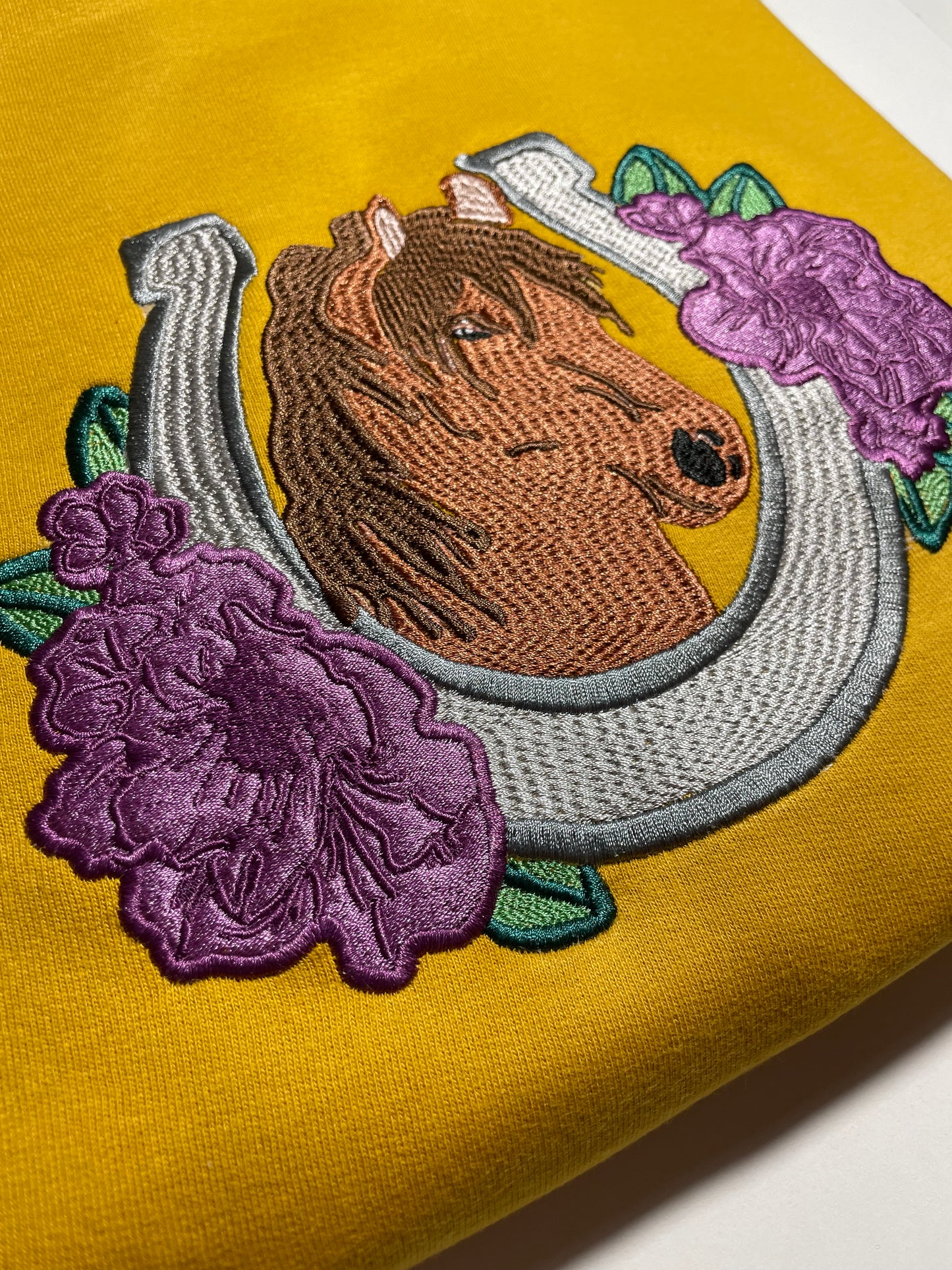 Embroidered horse with horseshoe sweater image 0