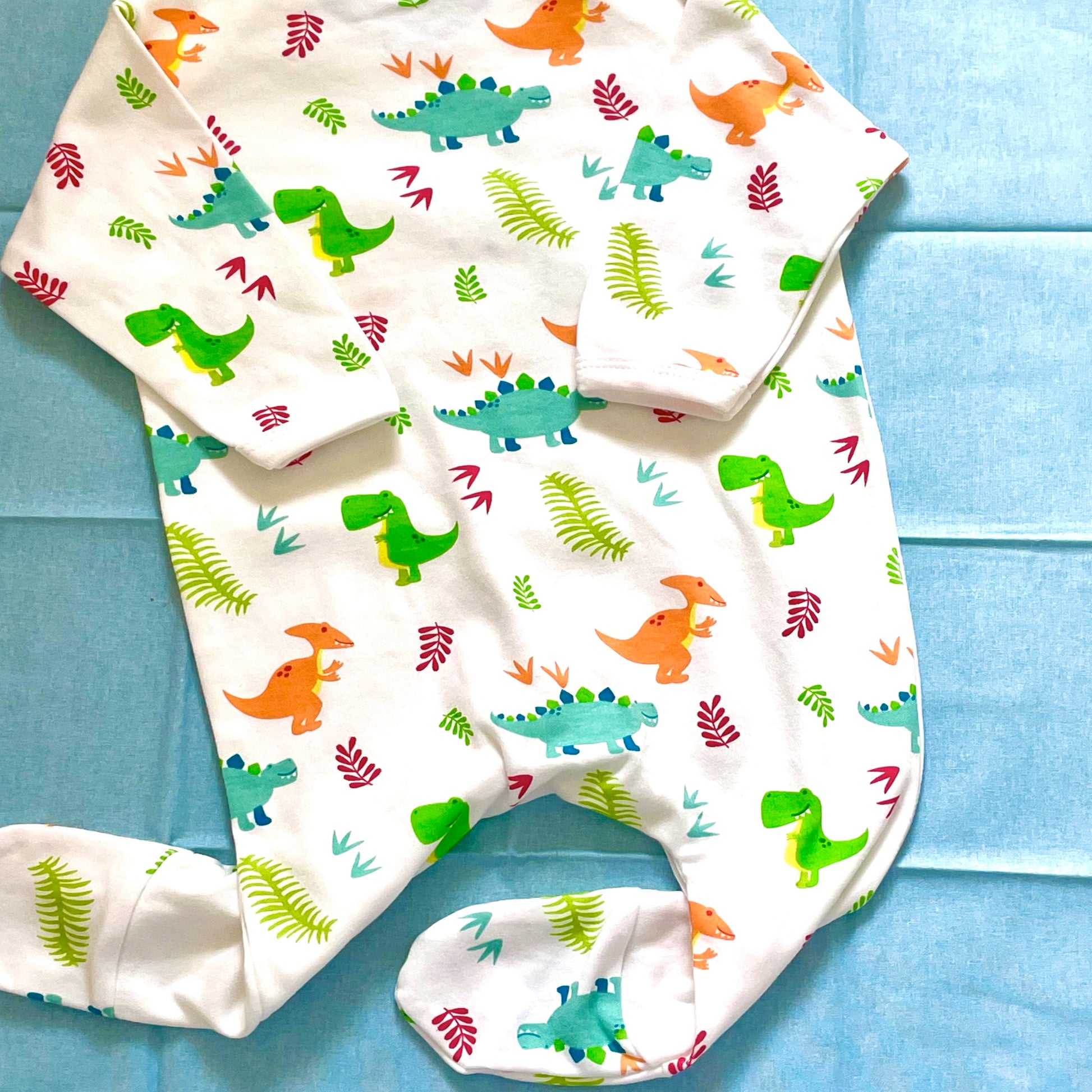 Little Dino Embroidered Baby Romper image 2
