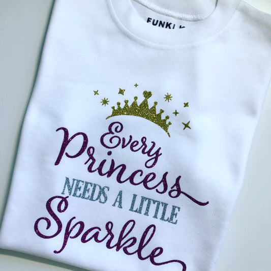 Every Princess Needs A Little Sparkle White T-Shirt image 0