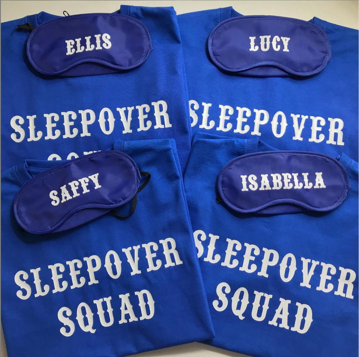 Sleep Over Squad Personalised T-Shirt and Eye Mask Set image 2