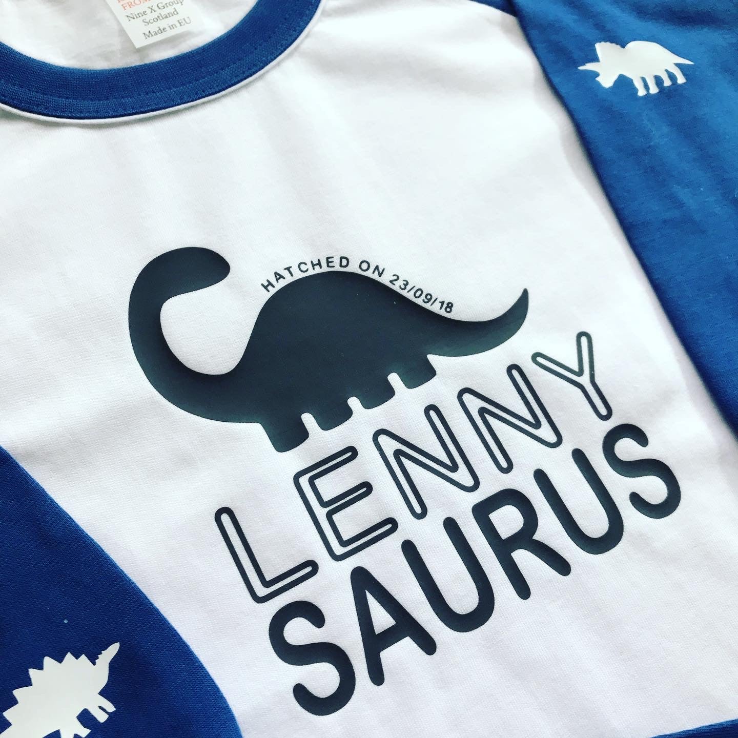Personalised Dinosaur Name Saurus pyjamas/ Baby/Kids /Text Pyjamas | PJs | image 2