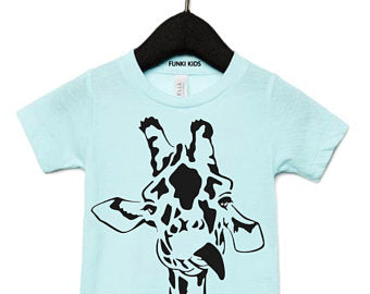 Giraffe t shirt | kids animal top | unisex kids tee | soft cotton tops | clothin image 1