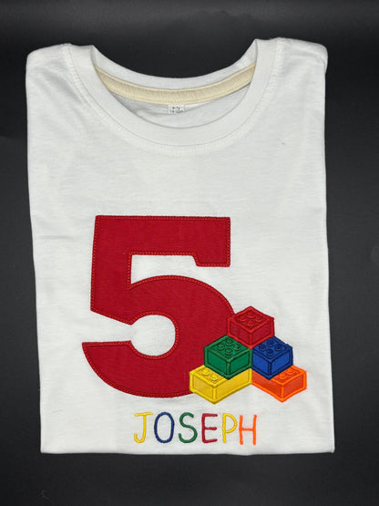 Building Block Personalised Birthday T-Shirt image 1